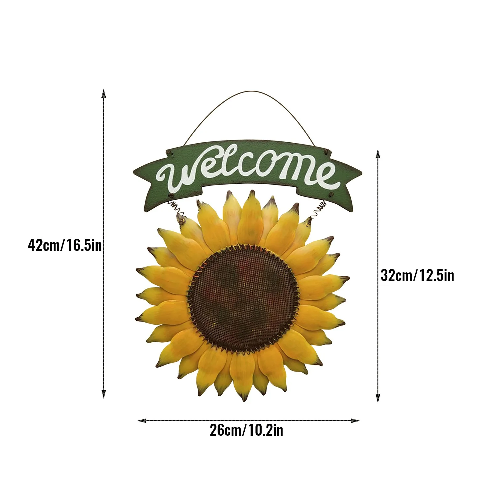 

Pastorals Style Wrought Iron Sun Flower Pendant Wall Decoration Crafts Living Room Wall Decal Mural Backround Wall Ornament