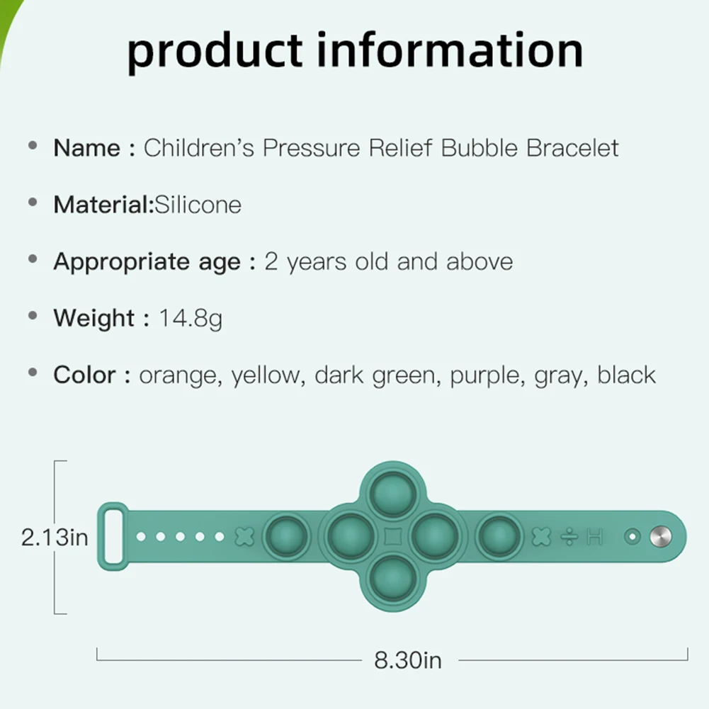 

Antistress Decompression Push Bubble Sensory Fidget Toy Adult Kid Flower Shape Bracelet Stress Relief Wearable Wristband Toy