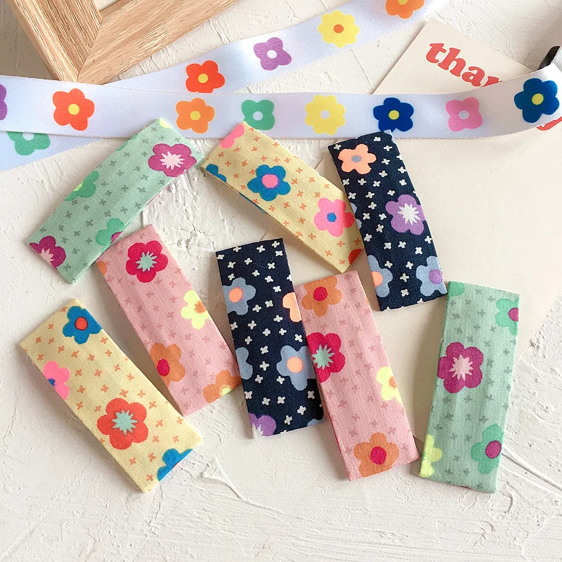 Новинка 2020 в Корейском стиле Милые простые тканевые заколки Цветочная