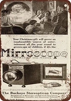 tin sign new aluminum metal 1910 buckeye steropticon mirroscope projector retro 11 8 x 7 8 inch