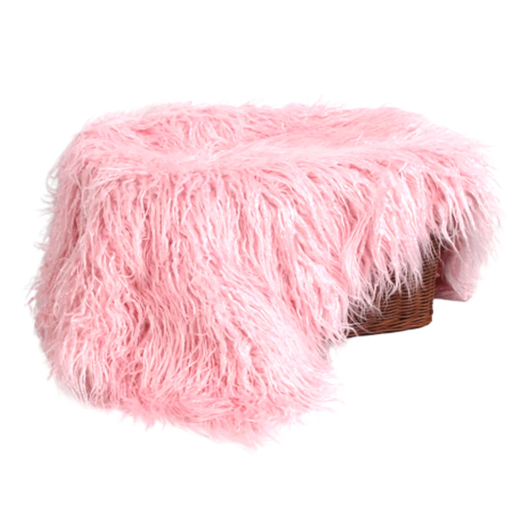 

Reusable Solid Outdoor Comfortable Photography Props Mat Background Wraps Newborn Baby Blanket Artificial Fur Soft Warm