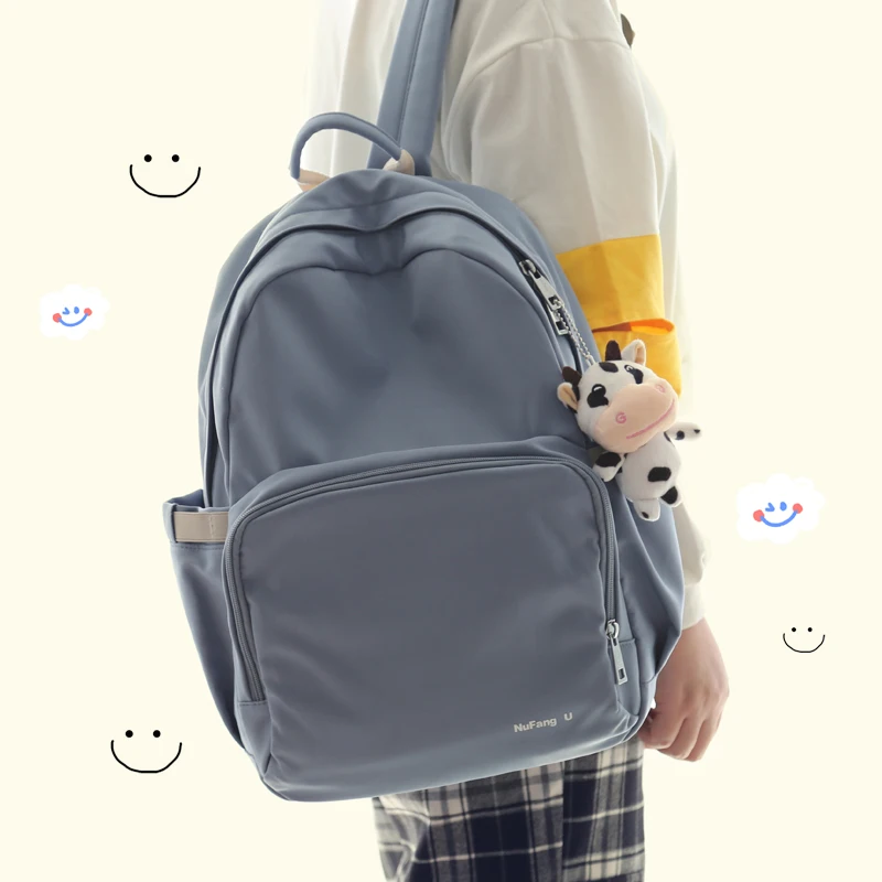 

Simple Solid Color Large Capacity Women Backpacks School Bag Backpacks for Teengers Gilrs Large Capacity Travel Bags Mochila
