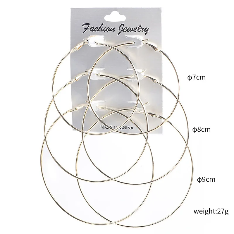 3 пар/компл. негабаритных Огромный Серьги в виде колец для Для женщин Изысканные