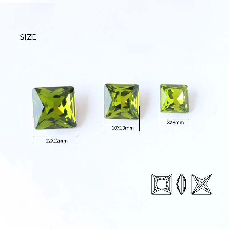 Красочные 3D квадратные камни стразы бриллианты нейл арта украшения стеклянные