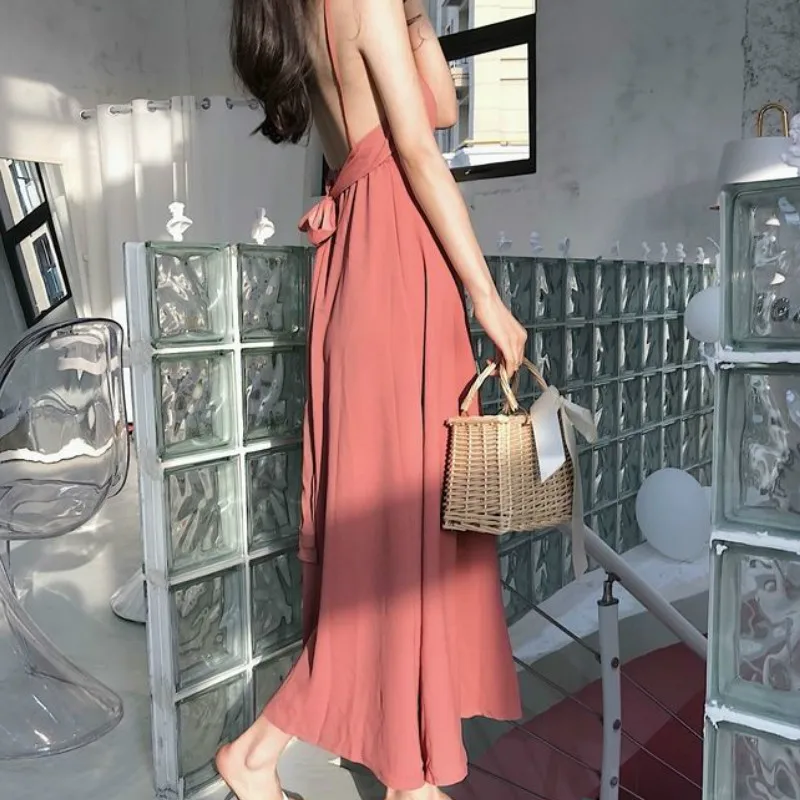 Платье женское ТРАПЕЦИЕВИДНОЕ с открытой спиной пикантное Бандажное длинное