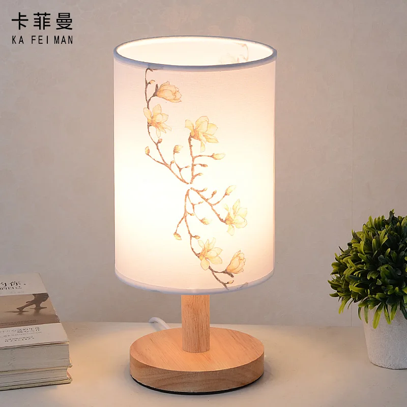 Деревянные настольные лампы настольная лампа для спальни Ins девочек Интернет