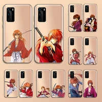 japan anime rurouni kenshin phone case transparent for huawei nove e 6 5 4 3 2 s i se pro lite