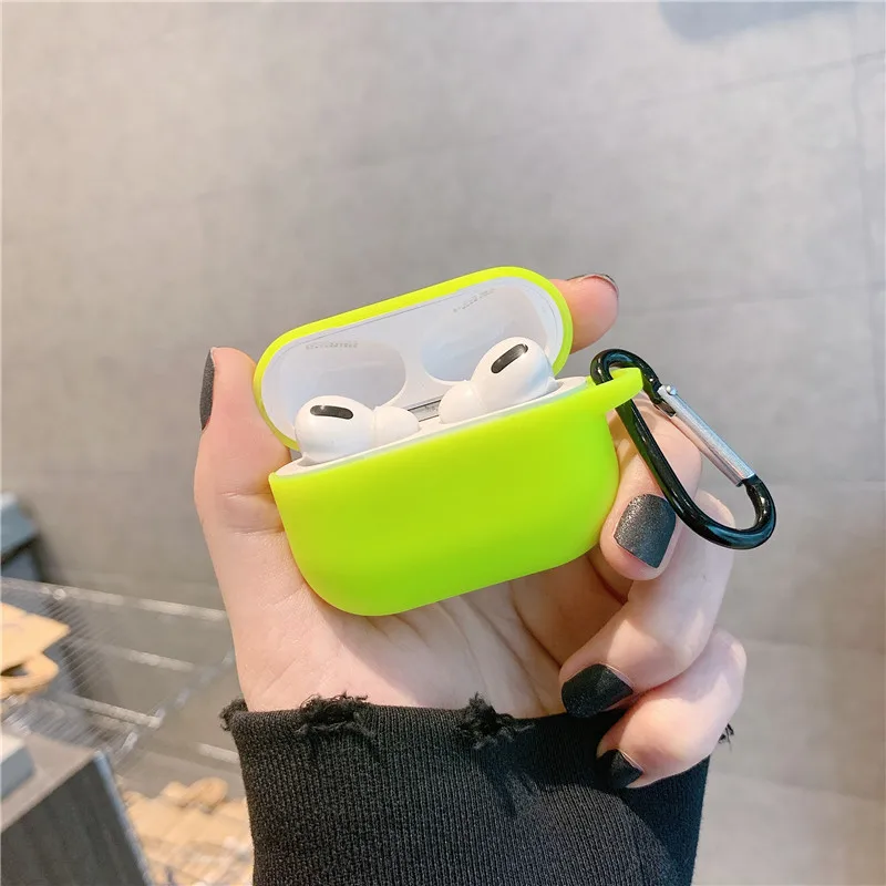 Флуоресцентный неоновый однотонный чехол для Apple Airpods Pro 3 2 1 защитный