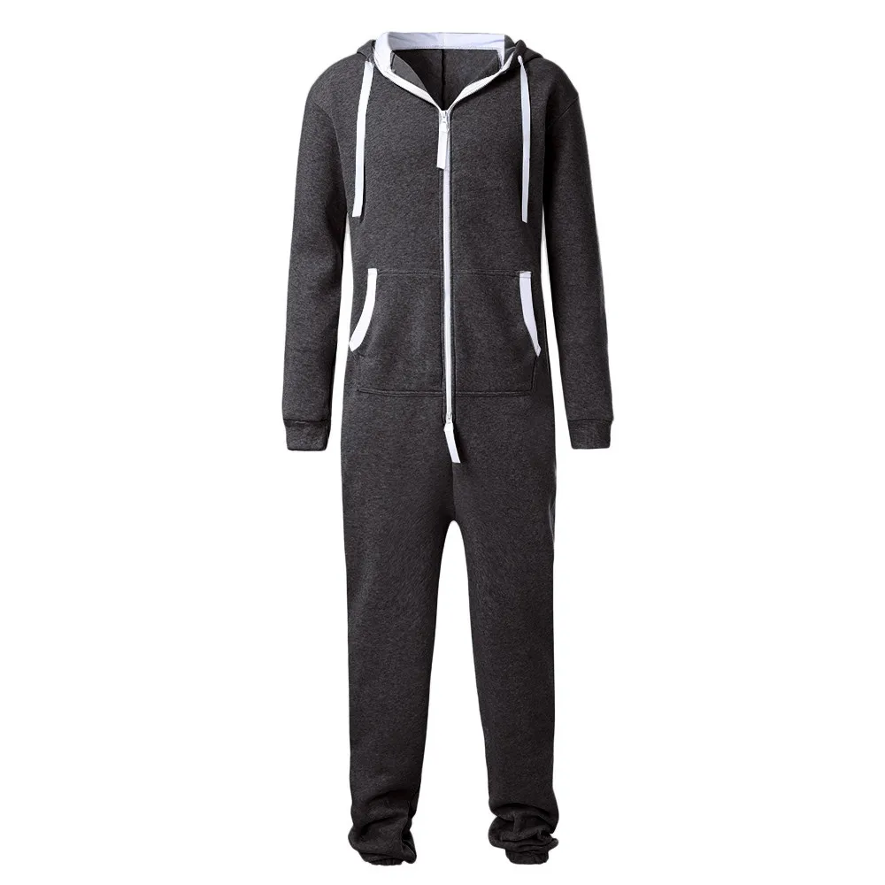 Мужской комбинезон, все в одном, для фитнеса, бега, для мужчин, t Non Footed Pajama Playsuit, блузка с капюшоном, Повседневная зимняя теплая Пижама# S