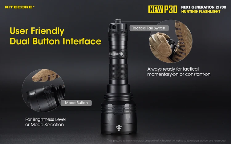 20% скидка NITECORE NEWP30 тактический фонарь 1000 люменов CREE светодиодный водонепроницаемый 18650 уличный походный охотничий портативный фонарь