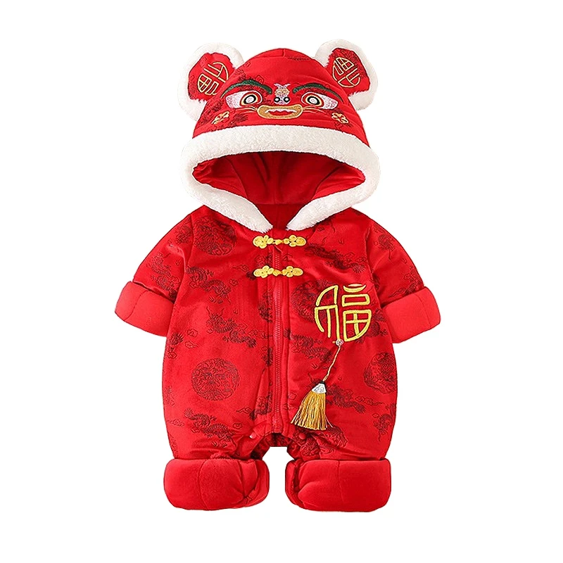 

Newborn Romper Baby Boy Girls Winter Clothes Traditional China Theme New Year Costume Outfits Infants Rompers Jumpsuit Ropa Bebe