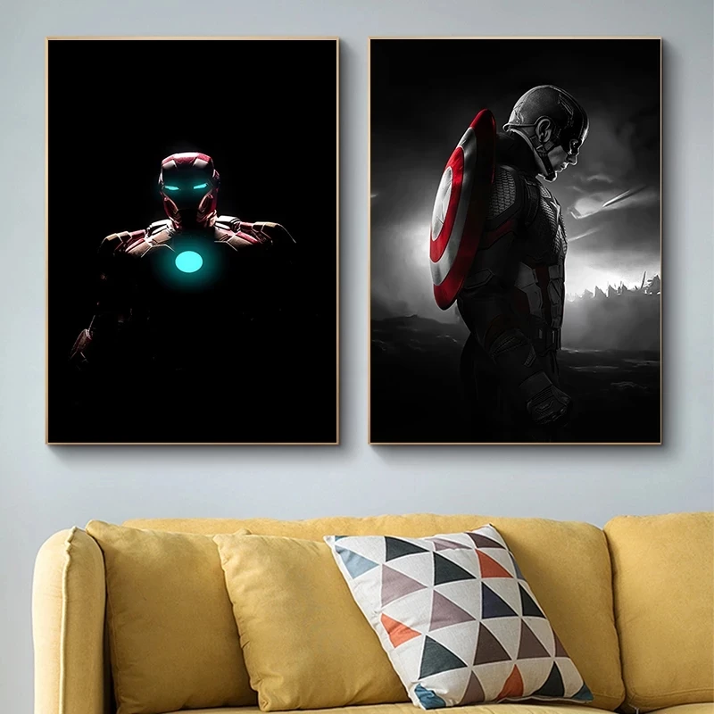 

Canvas Painting Captain America Print Modular Iron Man Poster Wall HD Marvel Pictures Movie Home Decor Artwork Bedroom No Frame