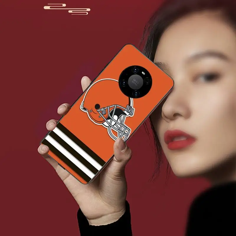 

0 Cleveland Browns Black TPU Phone Case For Huawei P20 30 40 Pro Mate 20x 30 40 Pro Nova6 7 Honor 9X 10