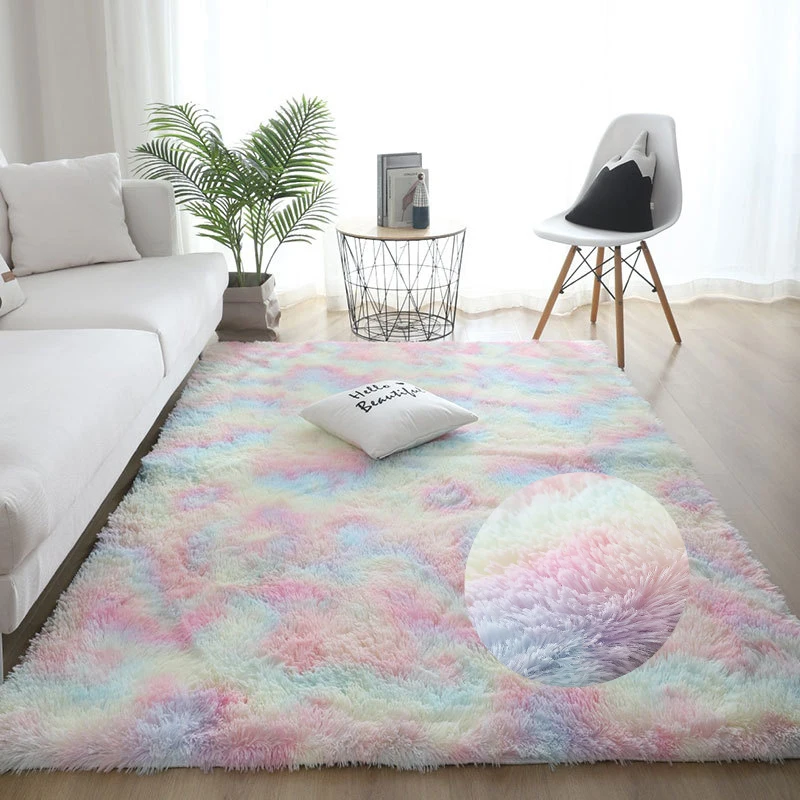 

200x230cm Plush Carpet for Living Room Fluffy Rug Table Mat Bed Nordic Style Colour Anti-slip Floor Soft Skin-friendly