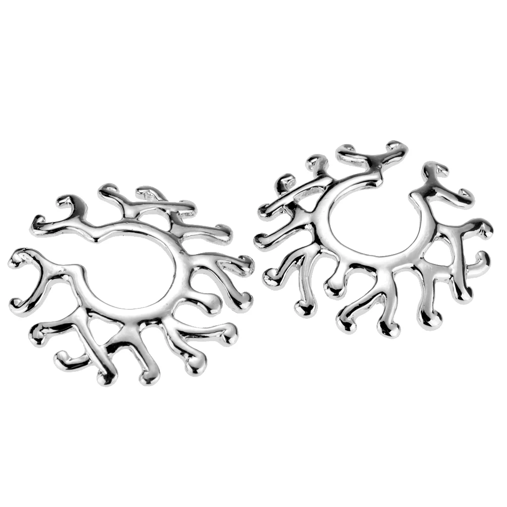 2 шт из нержавеющей стали поддельные клип на не пирсинг Nipplering щит цветочные