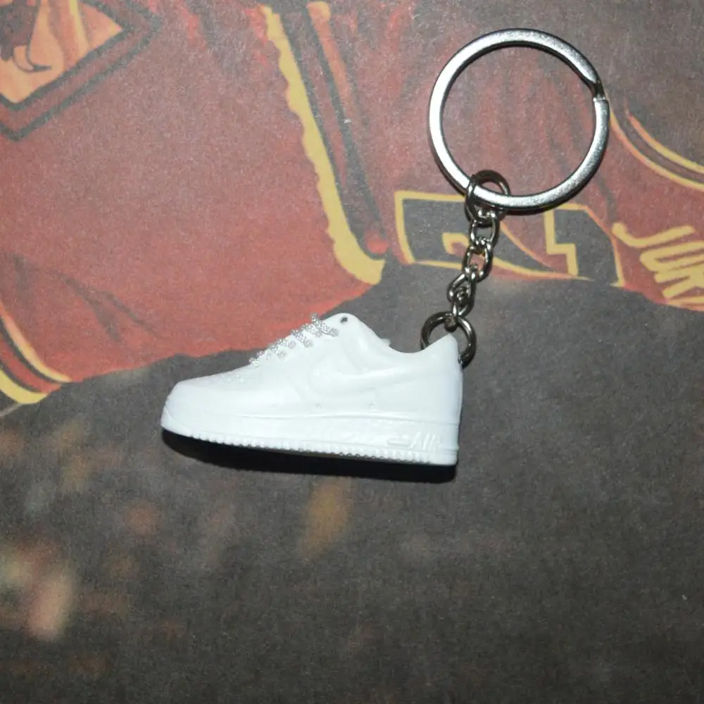 Дропшиппинг aj1 Air Force 1 Белый брелок в виде кроссовка 3D Air Jordan мини-кроссовки, закрытая спортивная обувь куклы брелоки