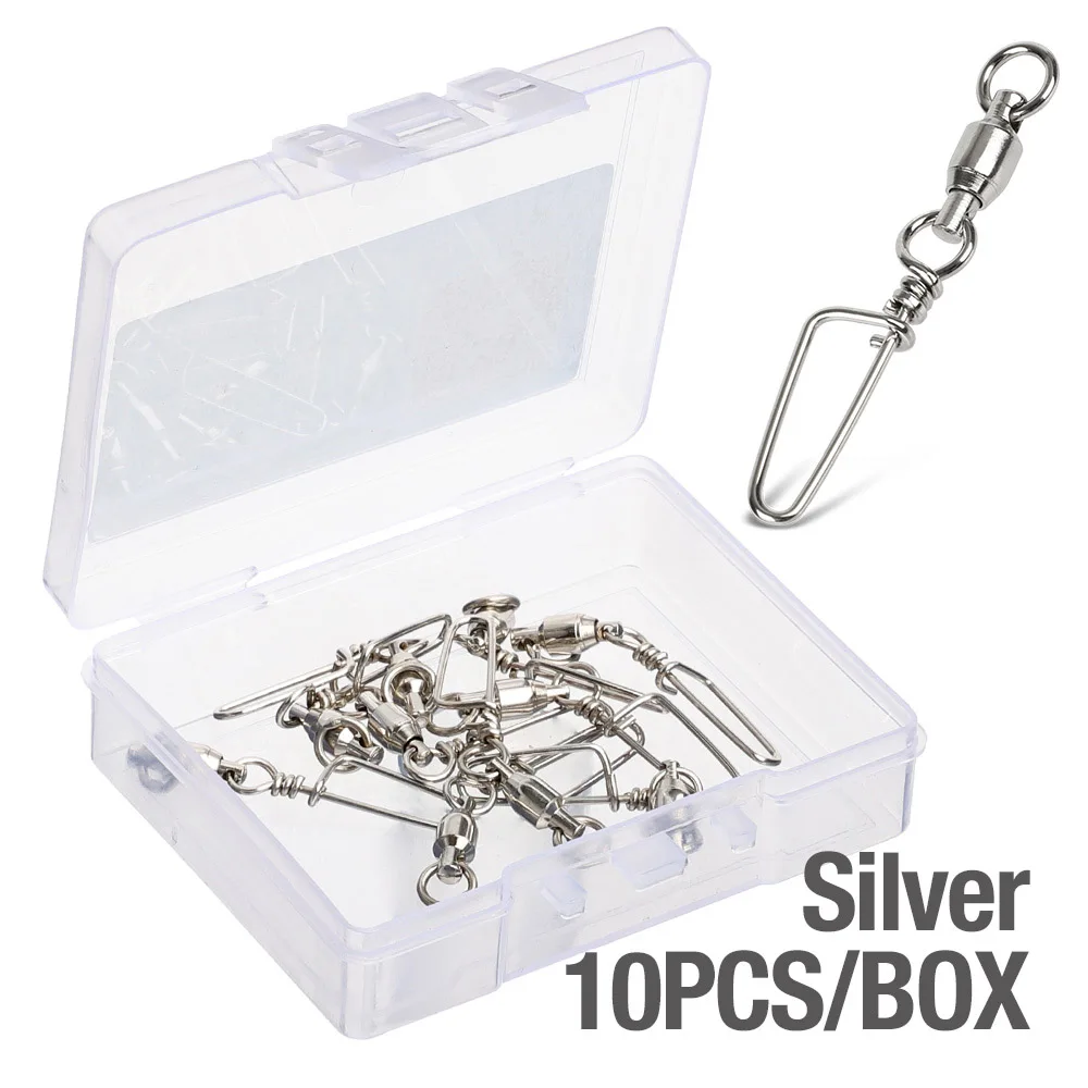 10 PCS Silver DONQL 10/20/50 шт рыболовные Вертлюги разъем шариковый подшипник оснастки 0#6# Вращающийся шарнир для рыболовный крючок Приманка для карпа на рыбалку аксессуары - Цвет: 10 PCS Silver
