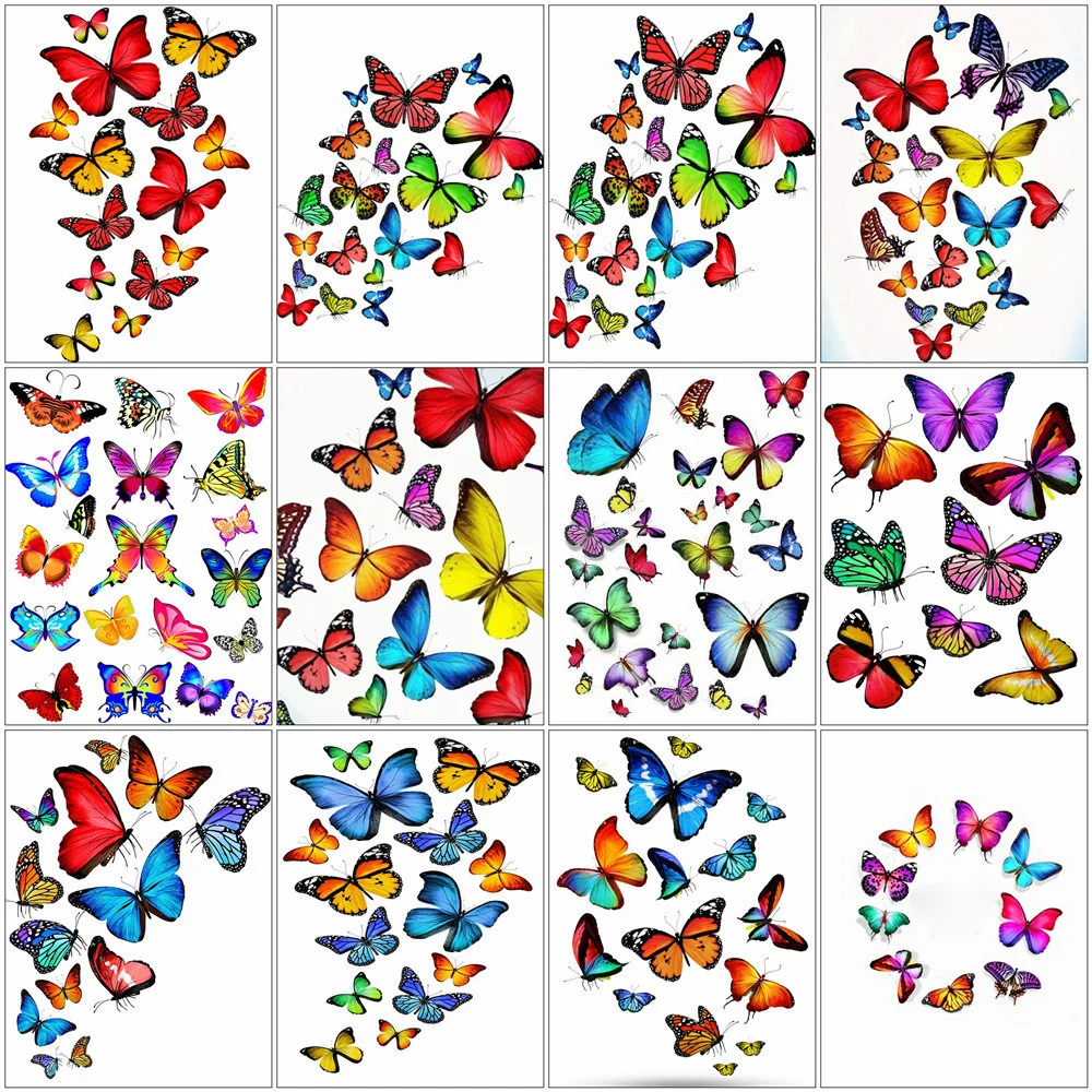 

HUACAN 5D DIY Diamond Painting Cross Stitch Butterfly Mosaic Rhinestone Full Square Diamond Embroidery Animal Home Decoration