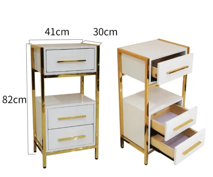 

Barber shop hairdressing double-sided stainless steel tool cabinet hair salon special storage trolley hair stylist drawer storag