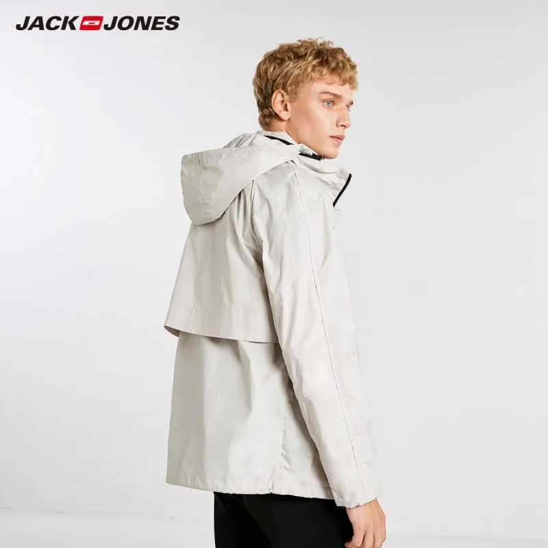 JackJones Осенняя мужская легкая Повседневная куртка с капюшоном уличная одежда