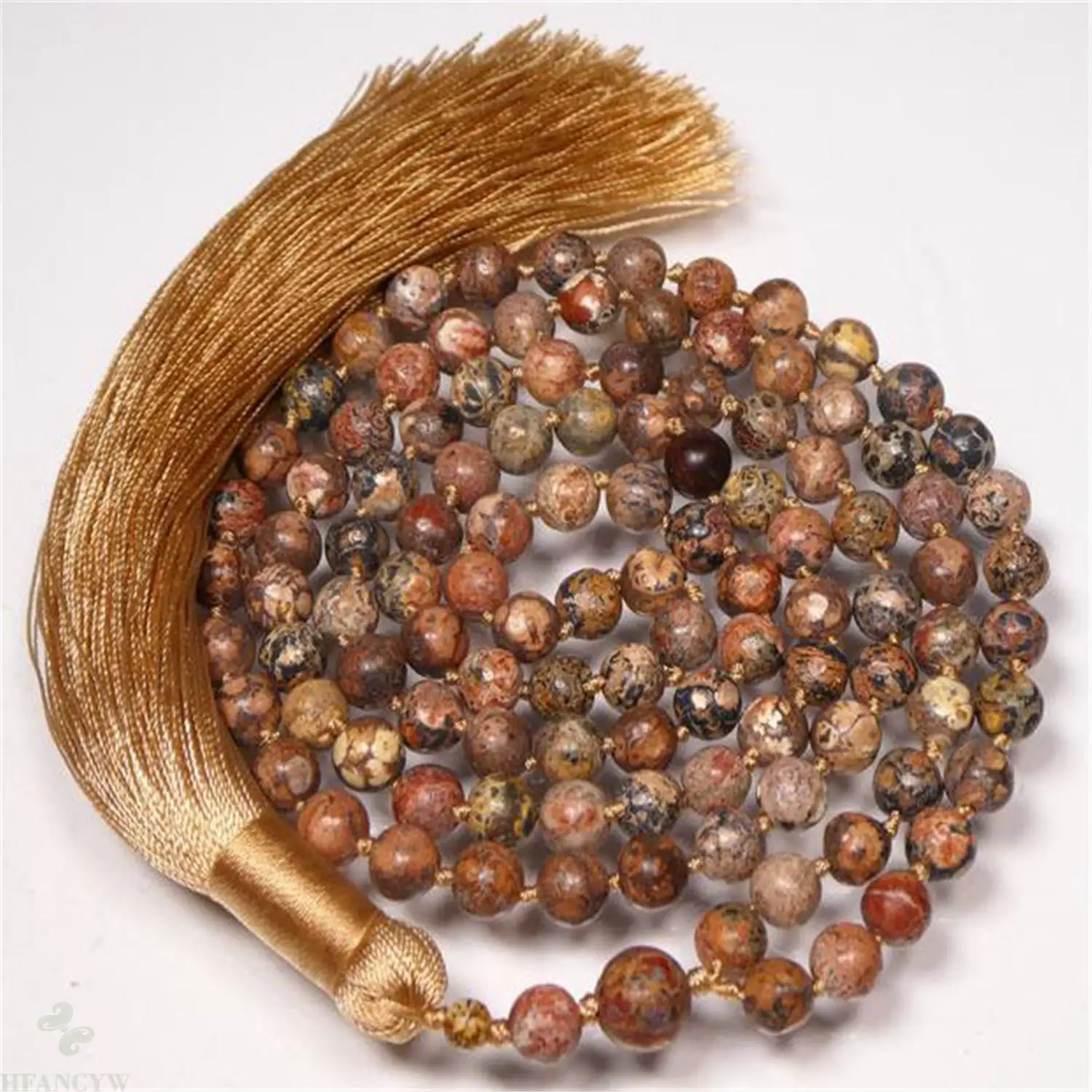 

6mm Natural Picture Jasper Gemstone 108 Beads Mala Necklace Healing Chakra Reiki Pray Cuff Wrist Handmade Spirituality Yoga