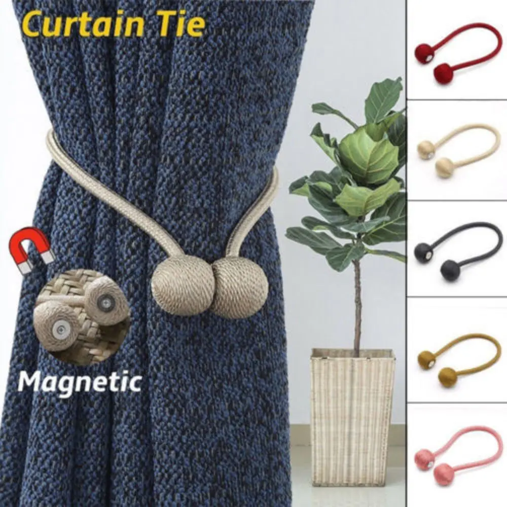 

New Magnetic Pearl Ball Curtain Tiebacks Tie Backs Holdbacks Buckle Clip Accessory Curtain Tieback Home Storage Accessories