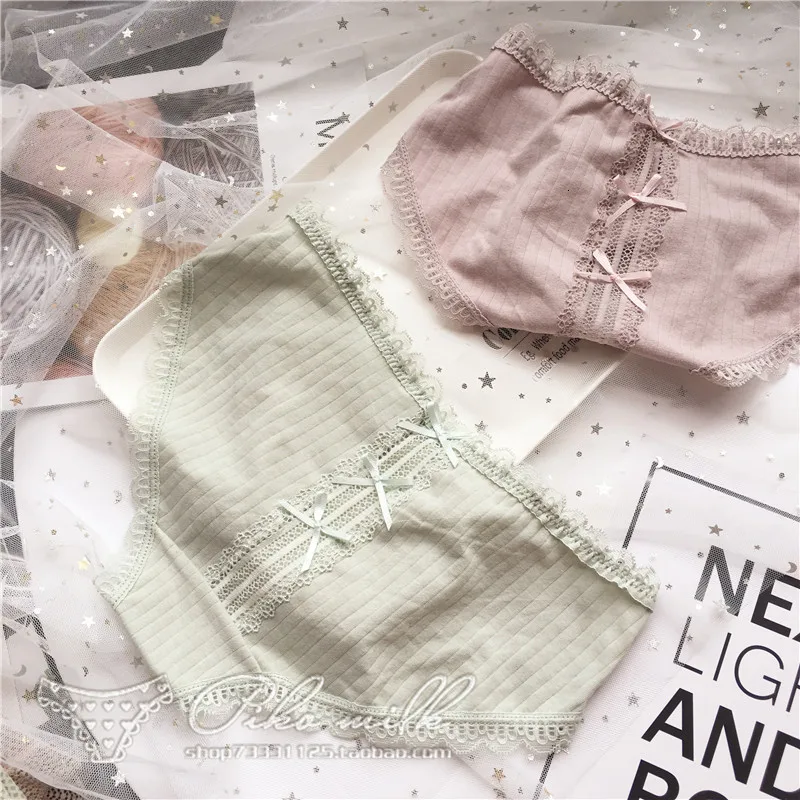 Женские кружевные трусики SP &amp CITY хлопковые бесшовные в полоску с бантиками на