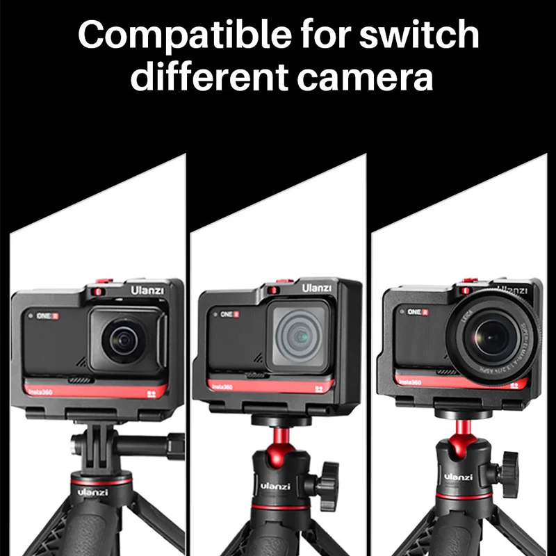 Ulanzi Insta360 One R Aluminum Vlog Cage frame Cold Shoe LED Light Mic Expansion Protection Case Cover For Accessories | Электроника
