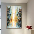 Arthyx ручная роспись абстрактный городской пейзаж масляная живопись на холсте Современная Настенная живопись для гостиной домашний Декор отеля