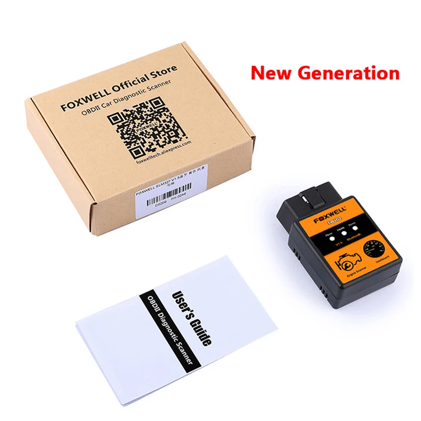 Считыватель кодов автомобиля FOXWELL FW102 V1.5 ELM327 OBD2 Bluetooth адаптер OBDII диагностический