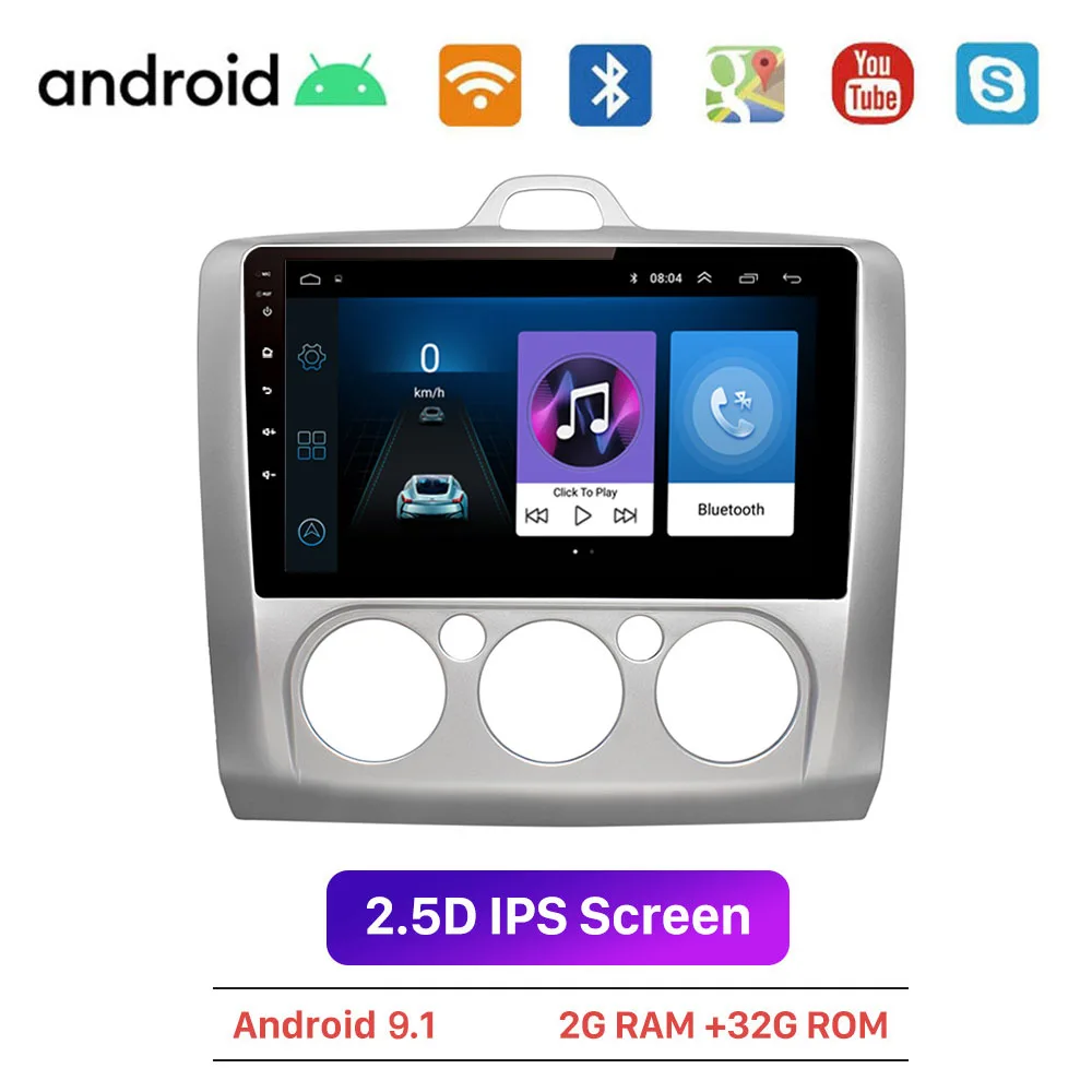 Автомагнитола 9 &quot 2 Din Android 1 GPS-навигация для Ford Focus Mk2 2004-2011 мультимедиа видео
