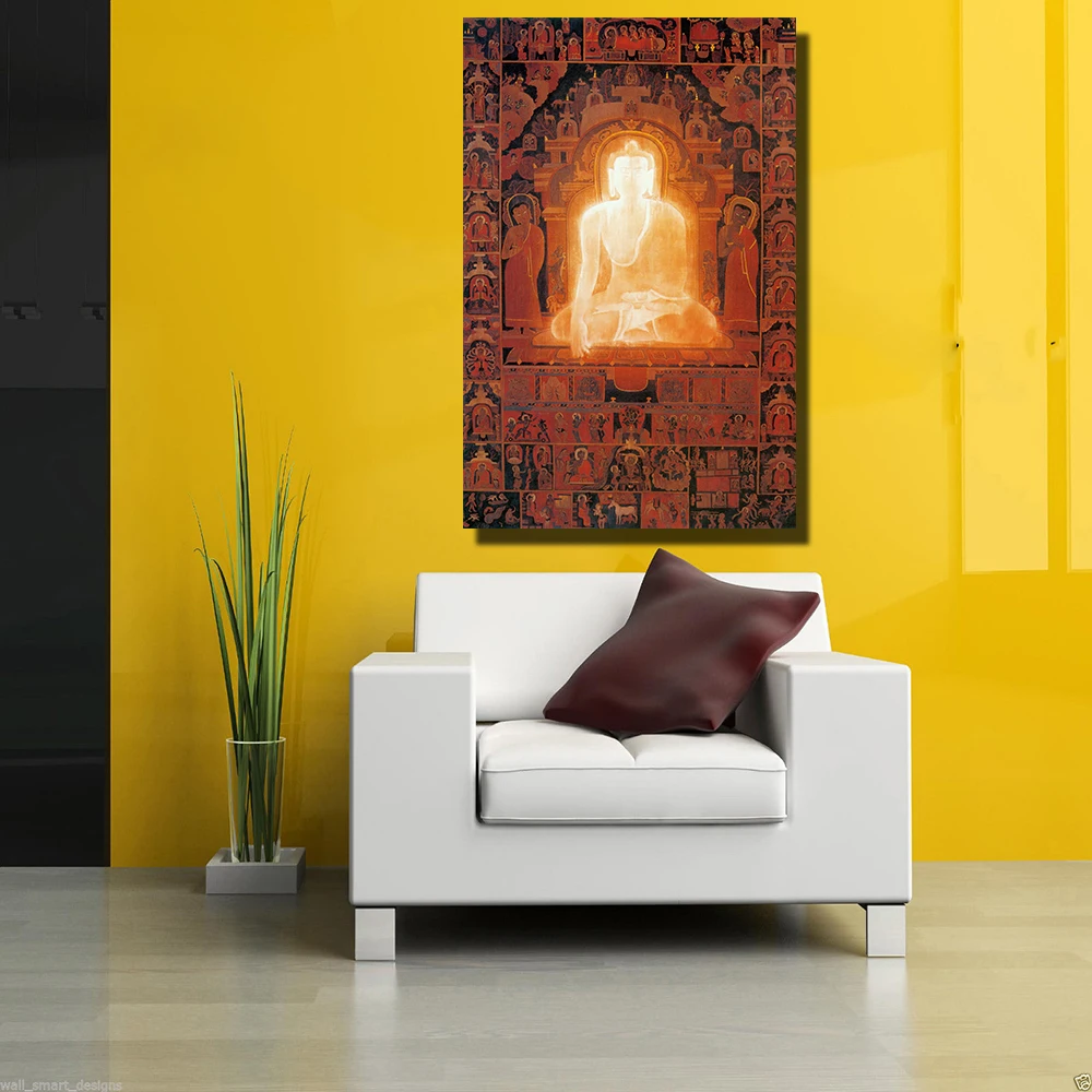 

Buddha Enlightenment Canvas Oil Painting Hd Print Religious Wall Art Poster Pictures for Living Room Bedroom Decoration No Frame