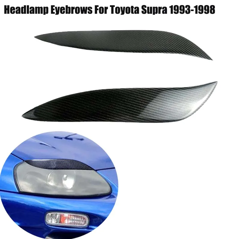 Купи Car Headlight Eyelids Headlamp Eyebrows Carbon Fibers Lamp Eyebrow Decoration Stickers For Toyota Supra 1993 1994 1995 ~ 1998 за 1,958 рублей в магазине AliExpress