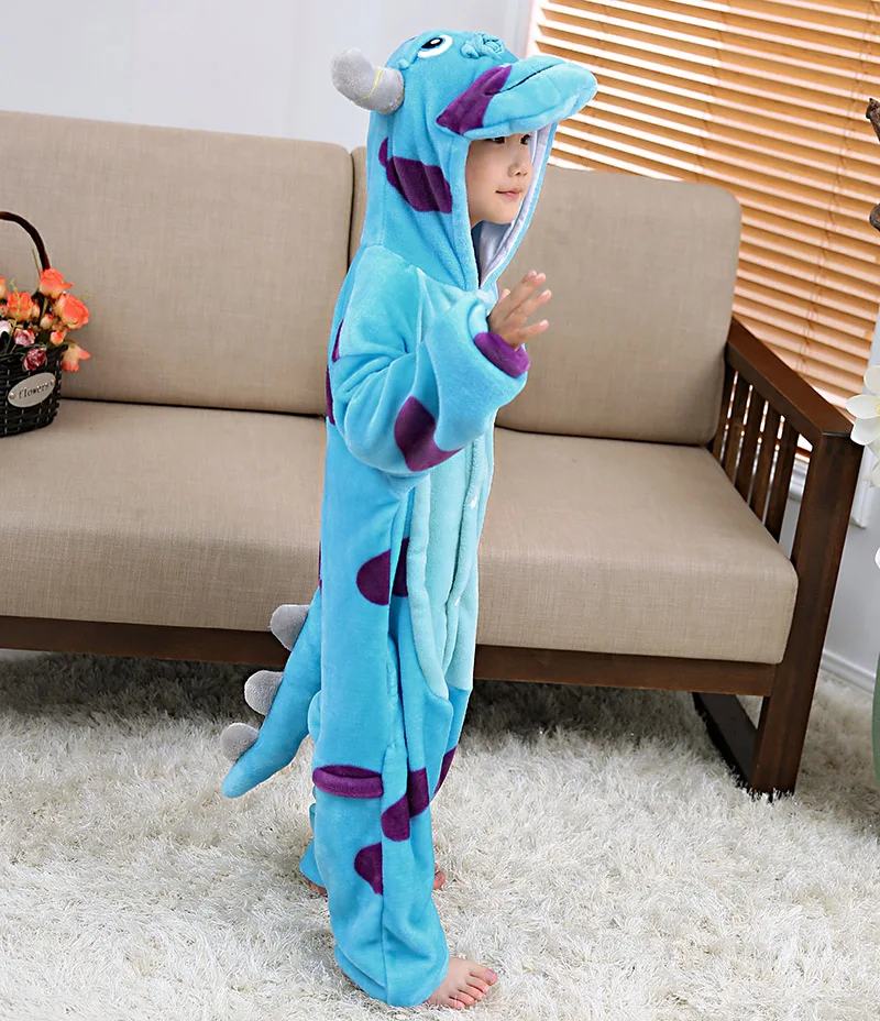 Пижамы Monsters Inc. Sulley детские пижамы с животными для мальчиков и девочек Мультяшные