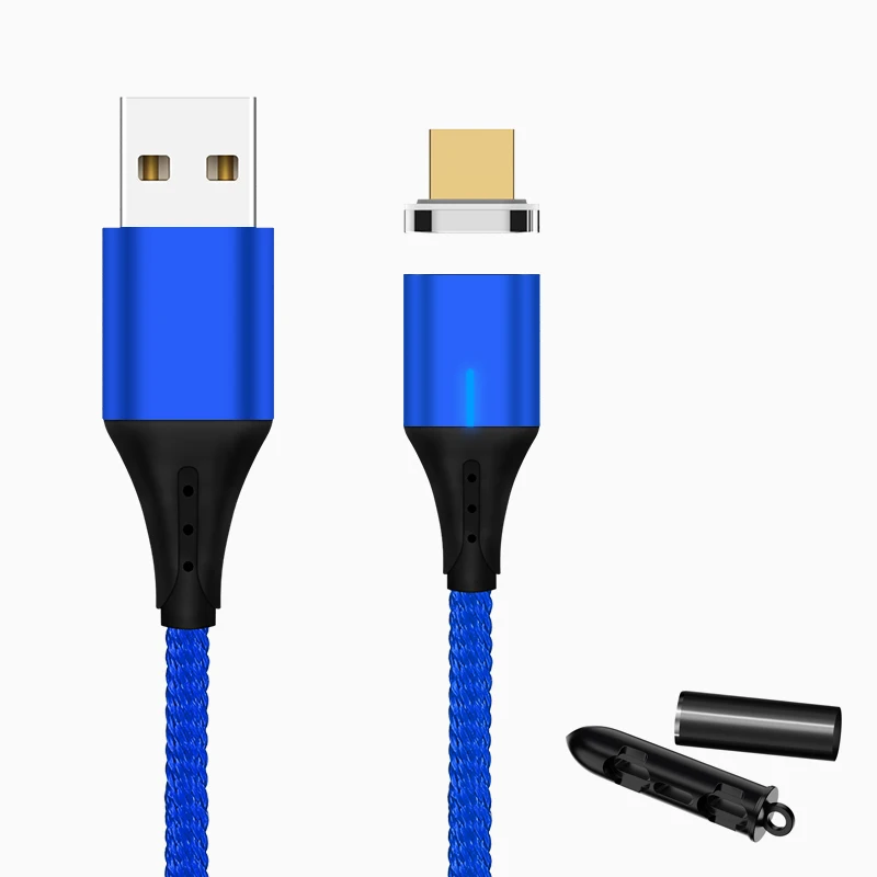 blue micro plug SUNPHG мобильного телефона 3A Магнитный кабель Зарядное устройство 2 м микро Тип usb C кабель для передачи данных для iPhone x samsung S8 S9 huawei Быстрая зарядка 3,0 - Цвет: blue micro plug