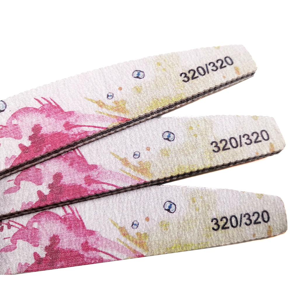 10pcs/set Nail Art Sandpaper File 320/320 Block Buffer Buffing Pedicure Manicure Tools With Ink Painting Wholesale | Красота и