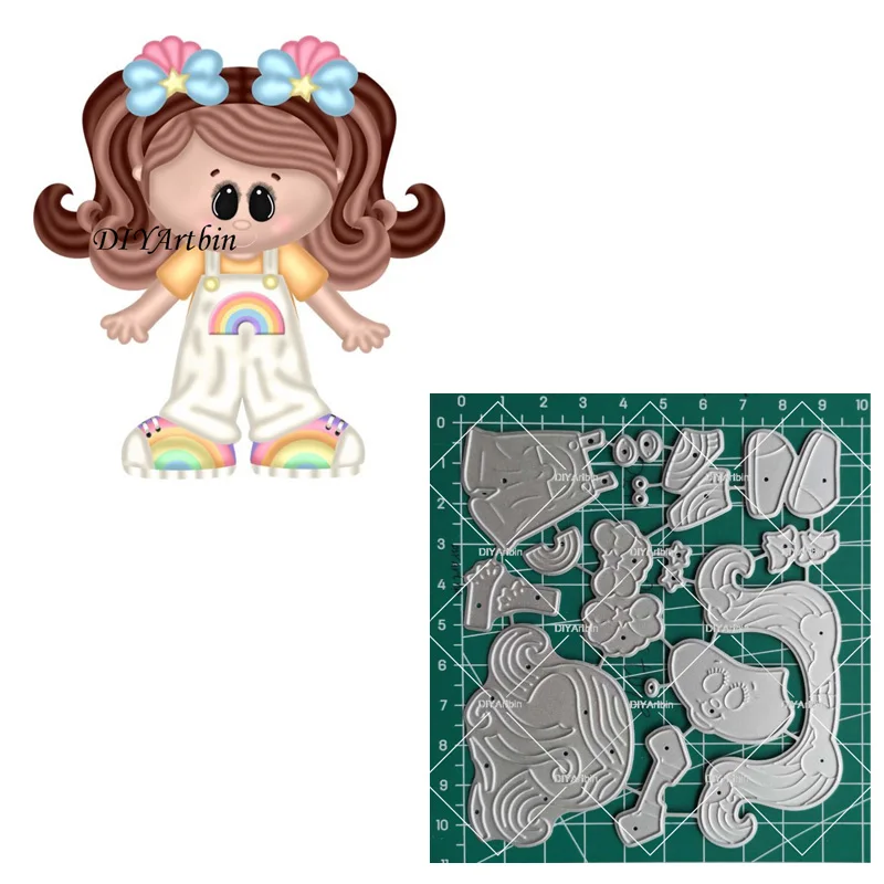 

Девочка Кукла Металлический Трафаретный вырубной штамп и марки "сделай сам" Скрапбукинг карты трафарет Бумага DIY карты