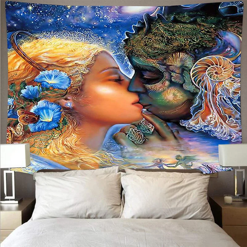 Nordic цветная юбка для девочки Стены психоделический гобелен спальня wall art