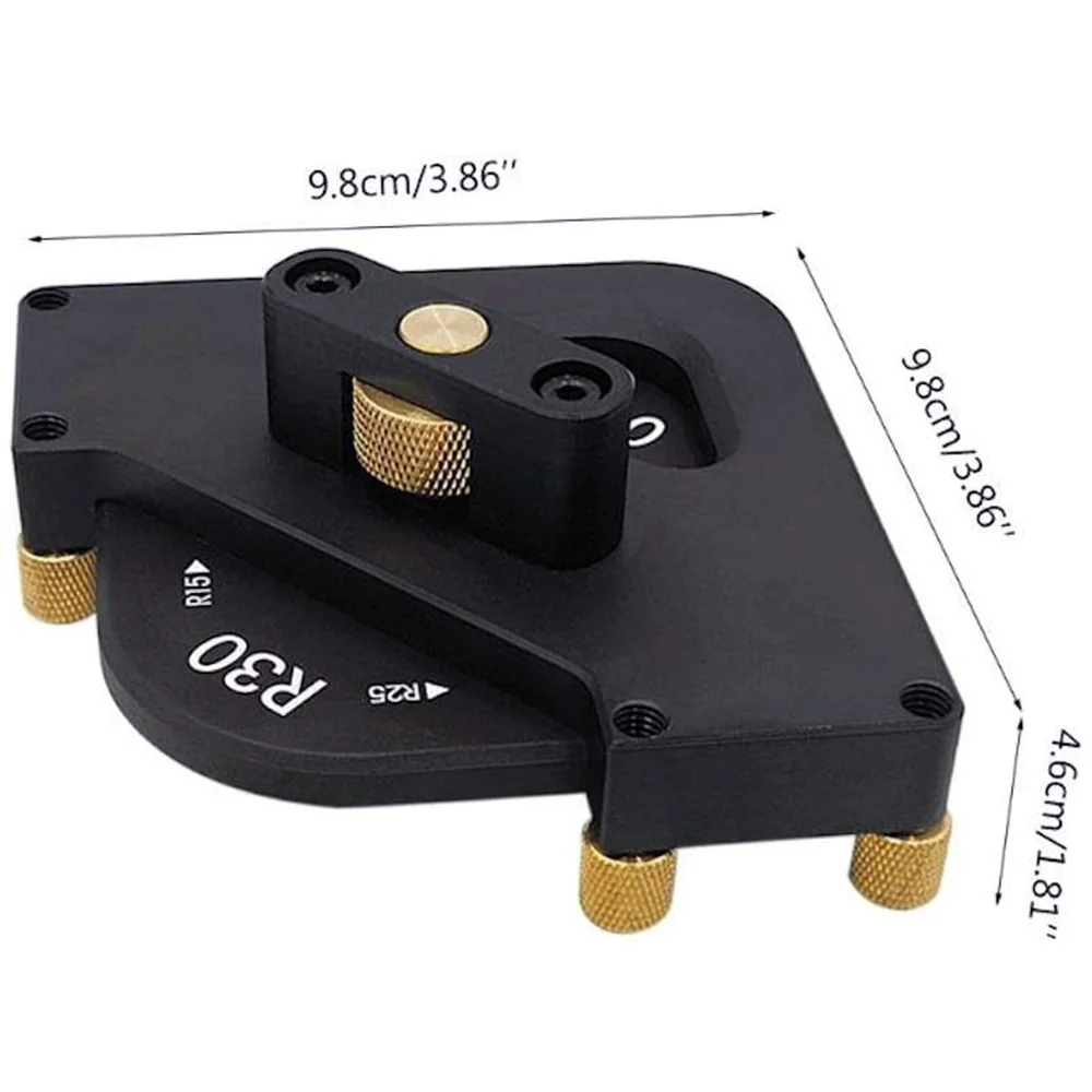 

8 in 1 Woodworking Corner Quick Jig Template Radius R10 R15 R20 R30 T15 T20 T25 T30 For Router Trimmer Carpenter Tool Parts