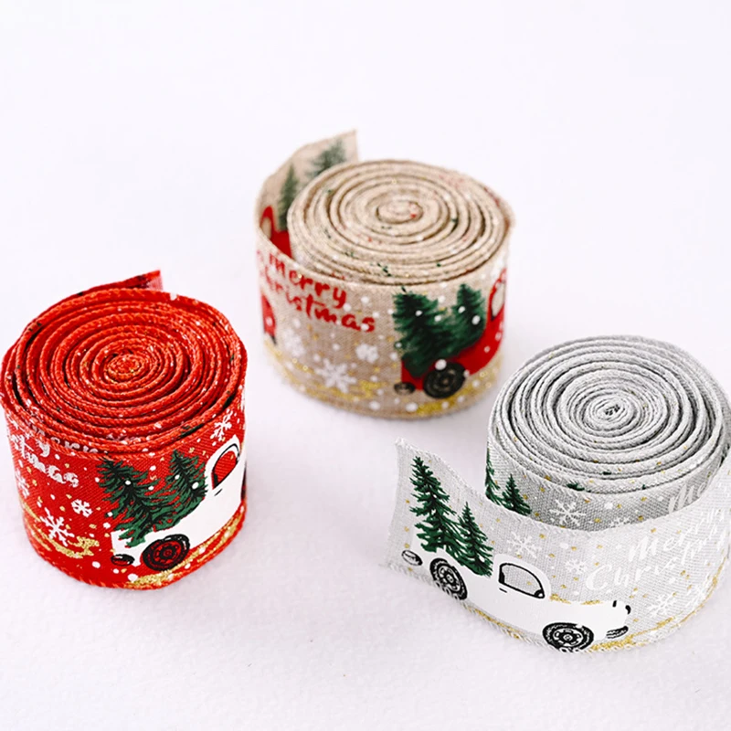 

2022 Christmas Ribbons Beautiful Gift Wrapping DIY Wrapping Crafts for Christmas Party New Year Decoration Packing Streamers