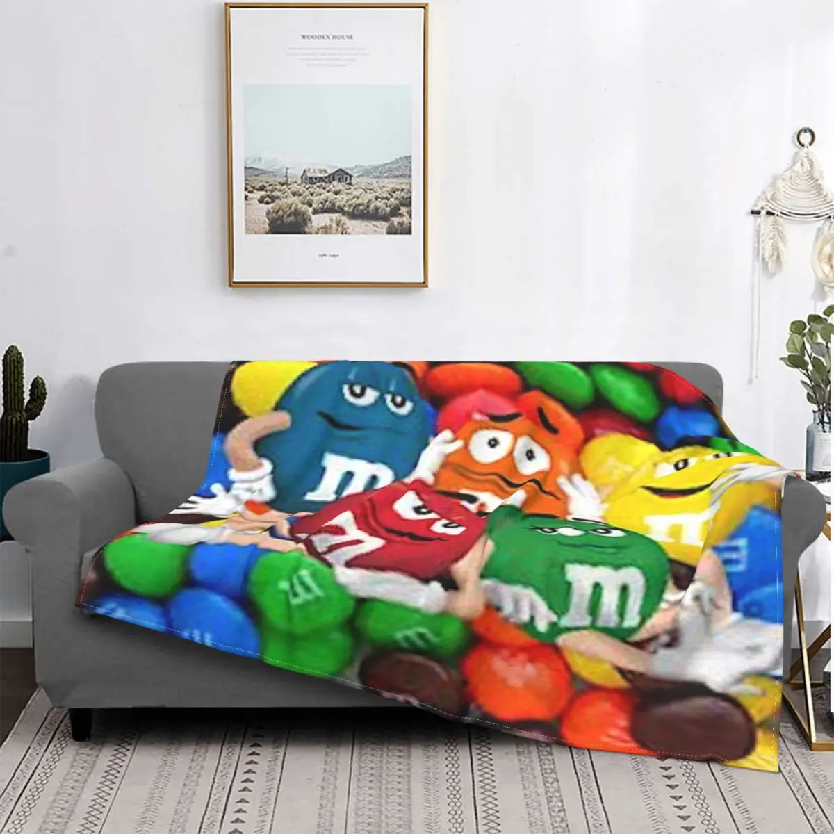 

M & M Crew-colcha a cuadros a gran escala, manta doble, ropa de cama y fundas