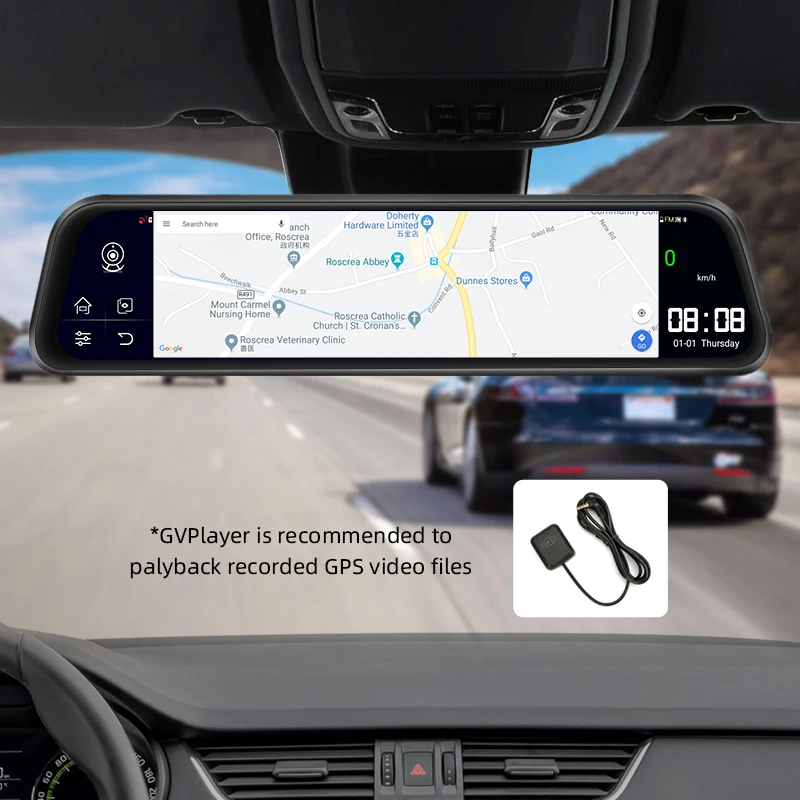 12 &quot4G Wi Fi Автомобильный видеорегистратор с сенсорным экраном потоковый андроид 8