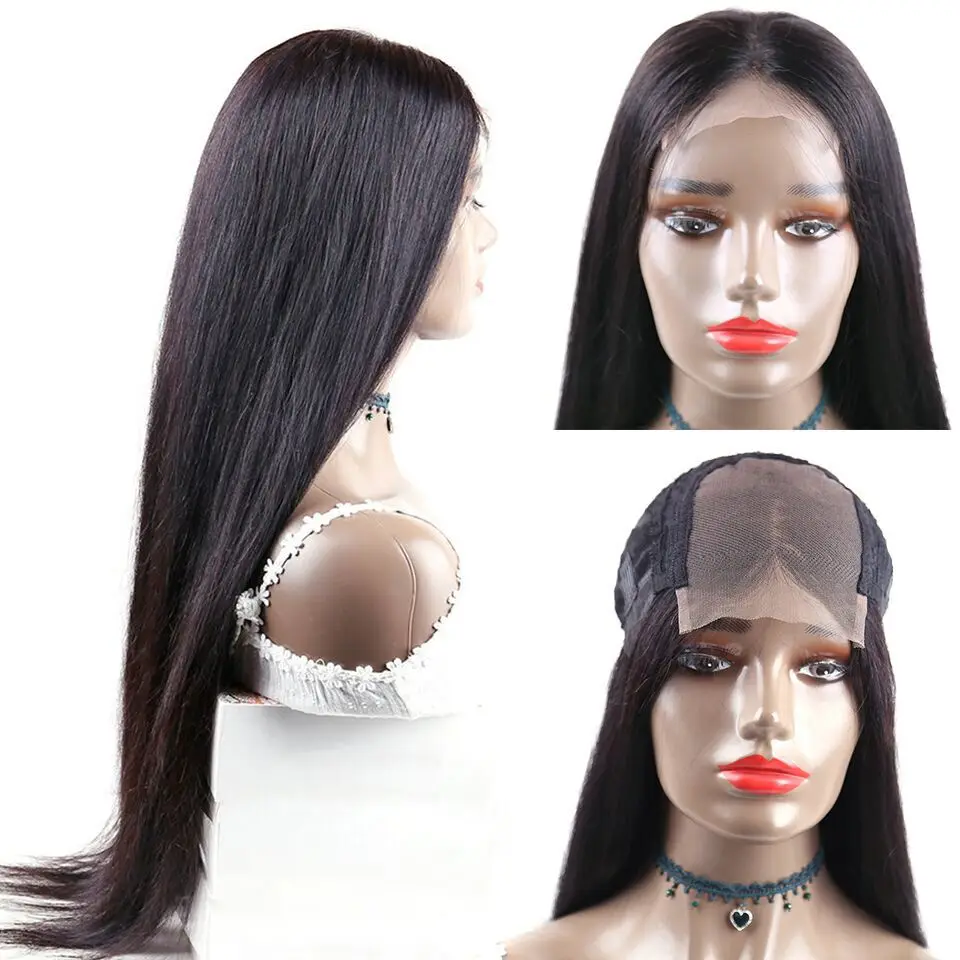 

Malaysian Straight Closure Wig Human Hair 4x4 Closure Lace Wig 150% Density Lace Wig Pre Plucked Wigs Remy