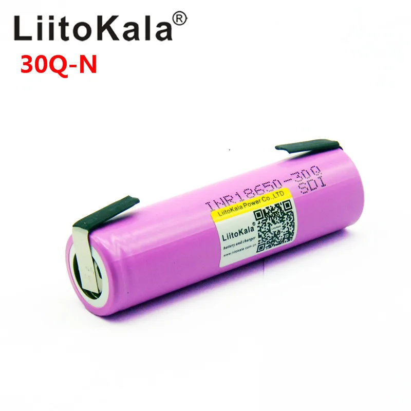 

New LiitoKala 100% batterie ricaricabili originali 3.7V nh18650 30Q 3000mAh per batteria 18650 nicke fai-da-te ad alta scarica