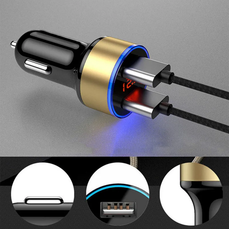 Автомобильное зарядное устройство мобильный телефон с двумя USB-портами 3 1 А