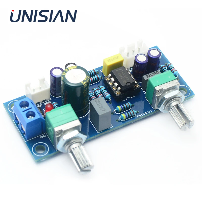UNISIAN низкочастотный бас фильтр предусилитель доска NE5532 оп усилитель HIFI аудио 2 0