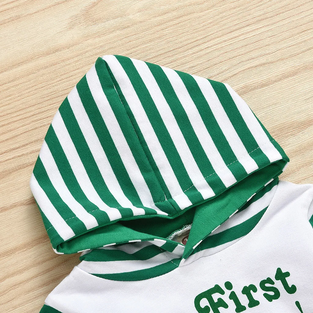 Комбинезон в полоску с капюшоном и длинными рукавами для маленьких мальчиков