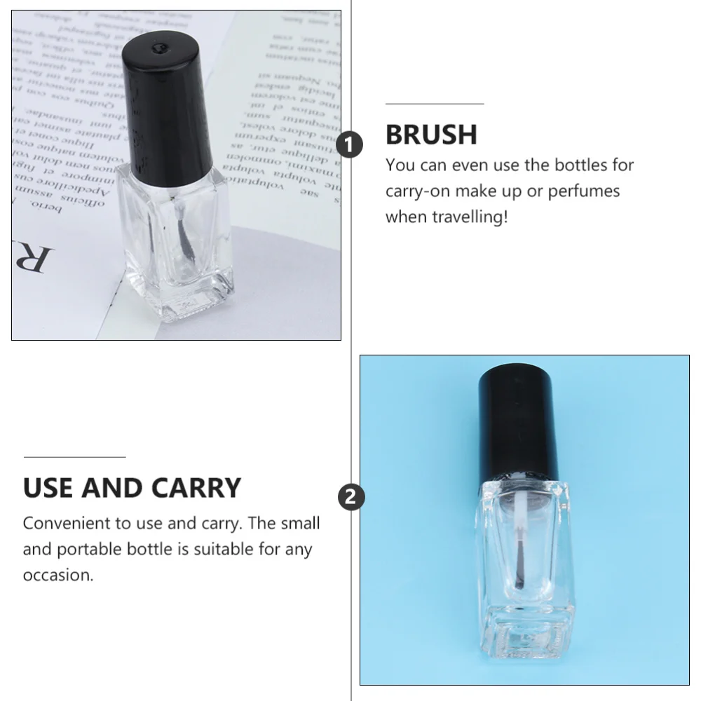 

20pcs 5ml Transparent Nail Polish Bottles Glass Nail Bottles Nail Containers