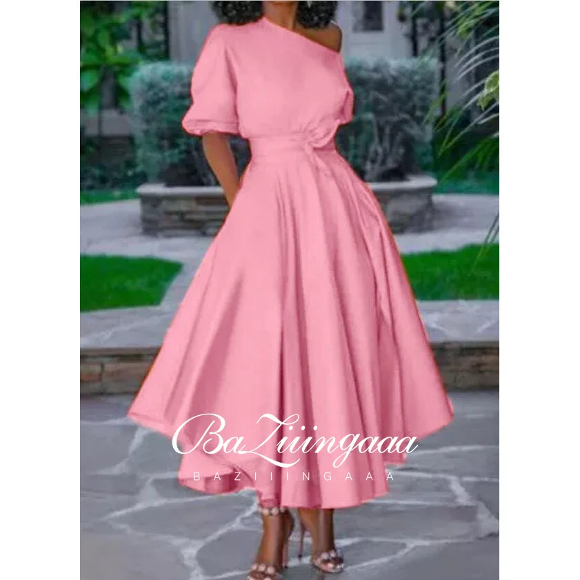 

BAZIIINGAAA Luxury Woman Cocktail Dress Beaded Sequins Long Elegant Night Cocktail Party Formal Dresses for Wedding Plus Size