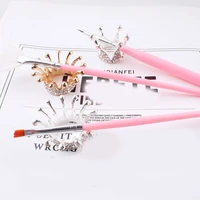 1 pc nail pen holder crown shape manicure brush stand uv gel painting pen displayer diamond nail art accessories nail tool